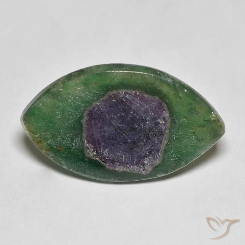 7.43ct Naturale Multicolore Rubino in Fuchsite, Taglio marquise, Traslucido