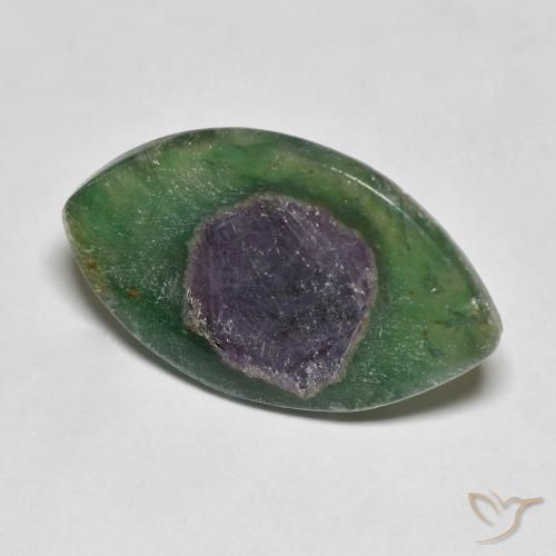 Rubino in Fuchsite Multicolore naturale da 7.43 ct, Taglio marquise, Traslucido