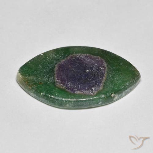 Rubino in Fuchsite Multicolore naturale da 7.43 ct, Taglio marquise, Traslucido
