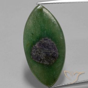 8.51ct Naturale Multicolore Rubino in Fuchsite, Taglio marquise, Traslucido