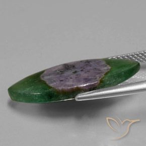 Rubino in Fuchsite Multicolore naturale da 7.45 ct, Taglio marquise, Traslucido