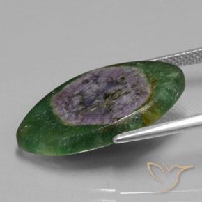 Rubino in Fuchsite Multicolore naturale da 13.22 ct, Taglio marquise, Traslucido