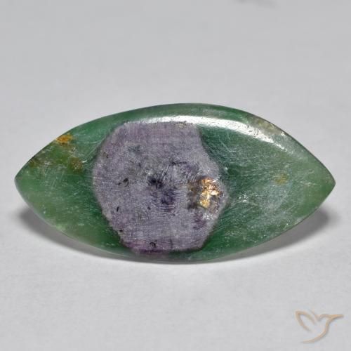 7.35ct Naturale Multicolore Rubino in Fuchsite, Taglio marquise, Traslucido