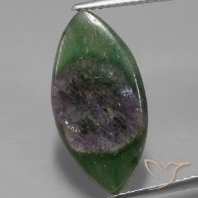 6.51ct Naturale Multicolore Rubino in Fuchsite, Taglio marquise, Traslucido