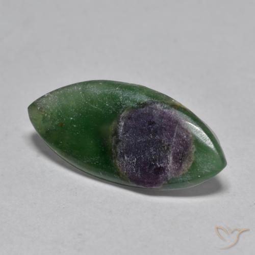 3.75ct Naturale Multicolore Rubino in Fuchsite, Taglio marquise, Traslucido