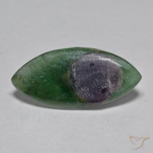 Rubino in Fuchsite Multicolore naturale da 3.75 ct, Taglio marquise, Traslucido