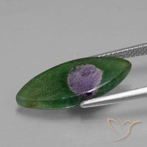 Rubino in Fuchsite Multicolore naturale da 5.26 ct, Taglio marquise, Traslucido