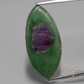 5.33ct Naturale Multicolore Rubino in Fuchsite, Taglio marquise, Traslucido