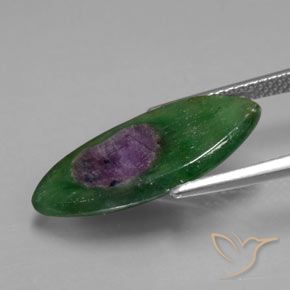 Rubino in Fuchsite Multicolore naturale da 5.33 ct, Taglio marquise, Traslucido