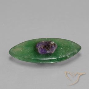 Rubino in Fuchsite Multicolore naturale da 3.99 ct, Taglio marquise, Traslucido