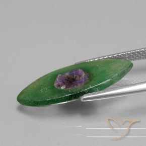 Rubino in Fuchsite Multicolore naturale da 3.99 ct, Taglio marquise, Traslucido