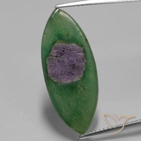 5.57ct Naturale Multicolore Rubino in Fuchsite, Taglio marquise, Traslucido