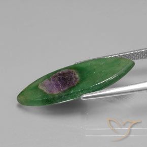 Rubino in Fuchsite Multicolore naturale da 5.57 ct, Taglio marquise, Traslucido