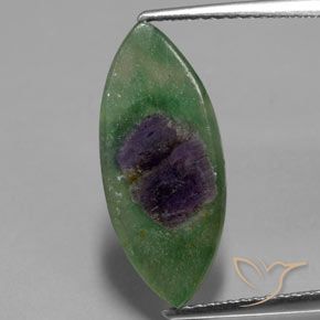 3.31ct Naturale Multicolore Rubino in Fuchsite, Taglio marquise, Traslucido