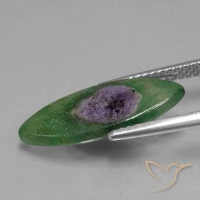 Rubino in Fuchsite Multicolore naturale da 3.31 ct, Taglio marquise, Traslucido