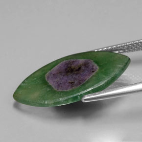 Rubino in fuchsite naturale bicolore da 5,48 ct, marchesa, traslucido