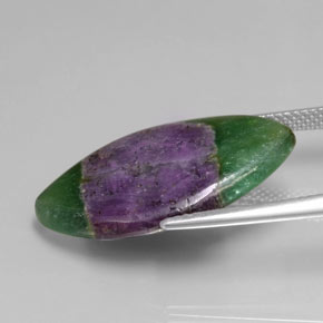 Rubino in fuchsite naturale bicolore da 14,59 ct, marchesa, traslucido