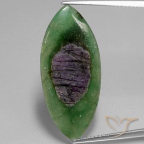 8.77ct Naturale Multicolore Rubino in Fuchsite, Taglio marquise, Traslucido