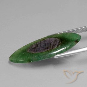 Rubino in Fuchsite Multicolore naturale da 8.77 ct, Taglio marquise, Traslucido