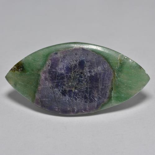 Rubino in Fuchsite Multicolore naturale da 14.95 ct, Taglio marquise, Traslucido