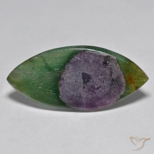 10.67ct Naturale Multicolore Rubino in Fuchsite, Taglio marquise, Traslucido