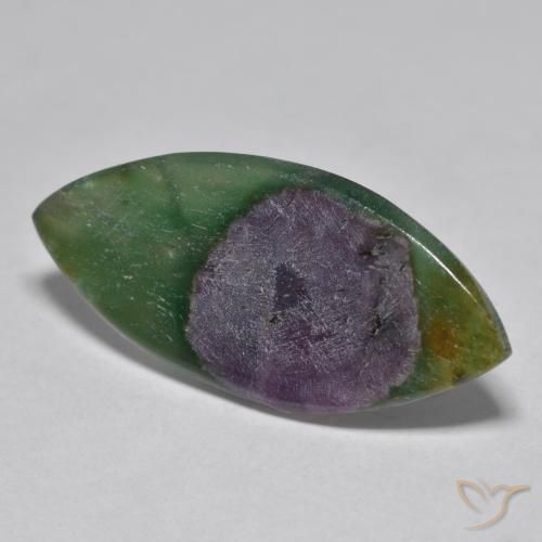 Rubino in Fuchsite Multicolore naturale da 10.67 ct, Taglio marquise, Traslucido