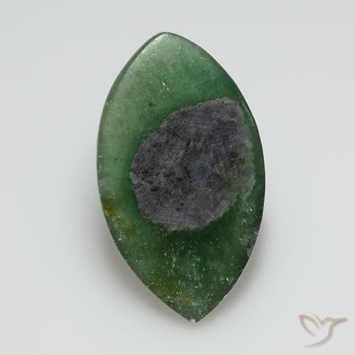7.95ct Naturale Multicolore Rubino in Fuchsite, Taglio marquise, Traslucido