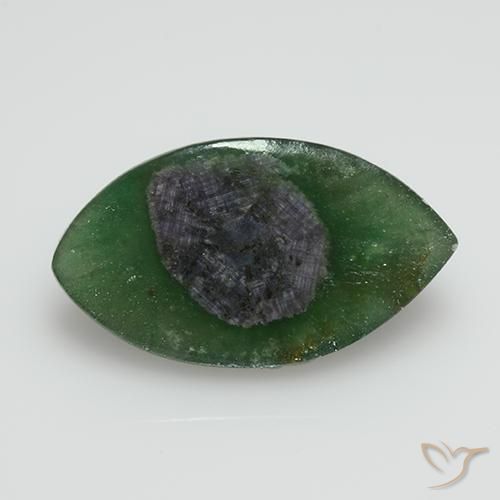 Rubino in Fuchsite Multicolore naturale da 7.95 ct, Taglio marquise, Traslucido
