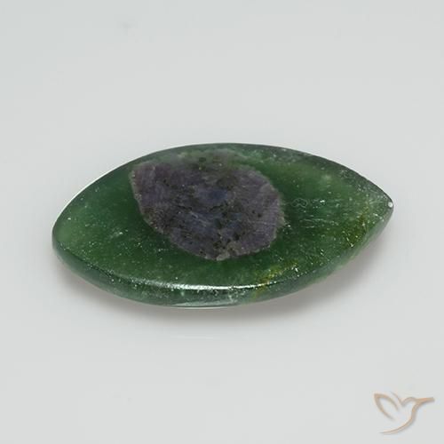 Rubino in Fuchsite Multicolore naturale da 7.95 ct, Taglio marquise, Traslucido