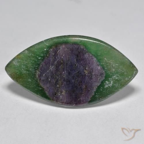 12.02ct Naturale Multicolore Rubino in Fuchsite, Taglio marquise, Traslucido