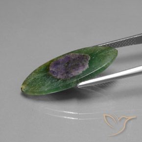 Rubino in Fuchsite Multicolore naturale da 7.98 ct, Taglio marquise, Traslucido