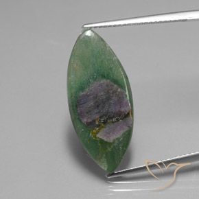 6.72ct Naturale Multicolore Rubino in Fuchsite, Taglio marquise, Traslucido