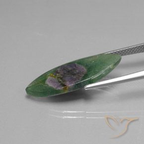 Rubino in Fuchsite Multicolore naturale da 6.72 ct, Taglio marquise, Traslucido