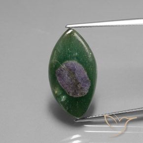 10.31ct Naturale Multicolore Rubino in Fuchsite, Taglio marquise, Traslucido