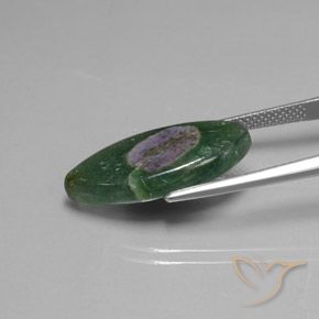 Rubino in Fuchsite Multicolore naturale da 10.31 ct, Taglio marquise, Traslucido