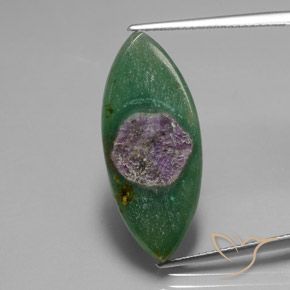 10.40ct Naturale Multicolore Rubino in Fuchsite, Taglio marquise, Traslucido