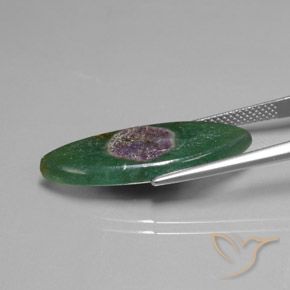 Rubino in Fuchsite Multicolore naturale da 10.40 ct, Taglio marquise, Traslucido