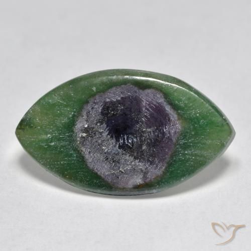 8.48ct Naturale Multicolore Rubino in Fuchsite, Taglio marquise, Traslucido