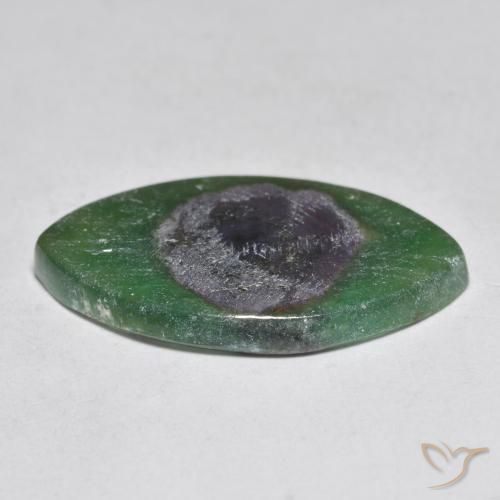 Rubino in Fuchsite Multicolore naturale da 8.48 ct, Taglio marquise, Traslucido