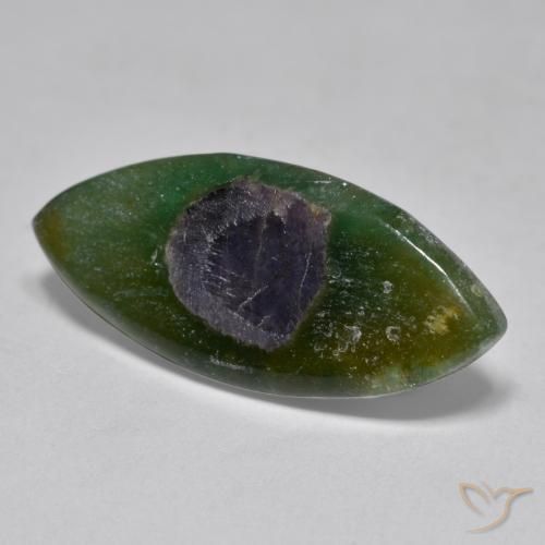 Rubino in Fuchsite Multicolore naturale da 7.33 ct, Taglio marquise, Traslucido