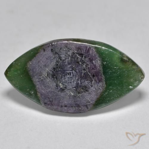 7.88ct Naturale Multicolore Rubino in Fuchsite, Taglio marquise, Traslucido