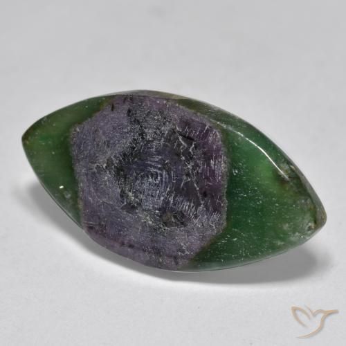 Rubino in Fuchsite Multicolore naturale da 7.88 ct, Taglio marquise, Traslucido