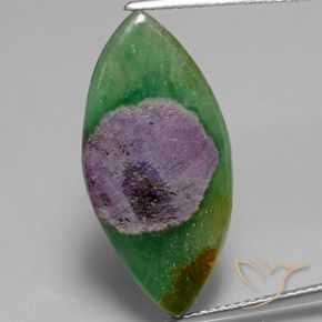 7.82ct Naturale Multicolore Rubino in Fuchsite, Taglio marquise, Traslucido
