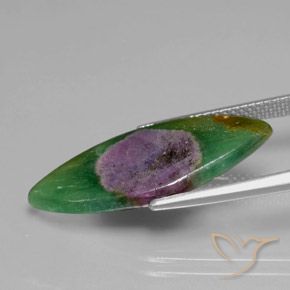 Rubino in Fuchsite Multicolore naturale da 7.82 ct, Taglio marquise, Traslucido