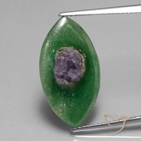 7.08ct Naturale Multicolore Rubino in Fuchsite, Taglio marquise, Traslucido