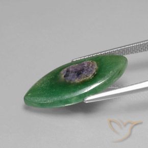 Rubino in Fuchsite Multicolore naturale da 7.08 ct, Taglio marquise, Traslucido