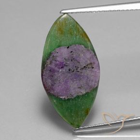 5.03ct Naturale Multicolore Rubino in Fuchsite, Taglio marquise, Traslucido