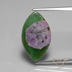 6.69ct Naturale Multicolore Rubino in Fuchsite, Taglio marquise, Traslucido