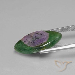 Rubino in Fuchsite Multicolore naturale da 6.69 ct, Taglio marquise, Traslucido