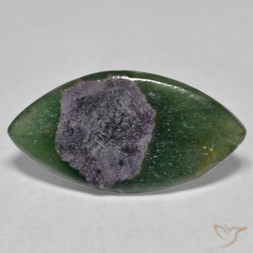 6.63ct Naturale Multicolore Rubino in Fuchsite, Taglio marquise, Traslucido